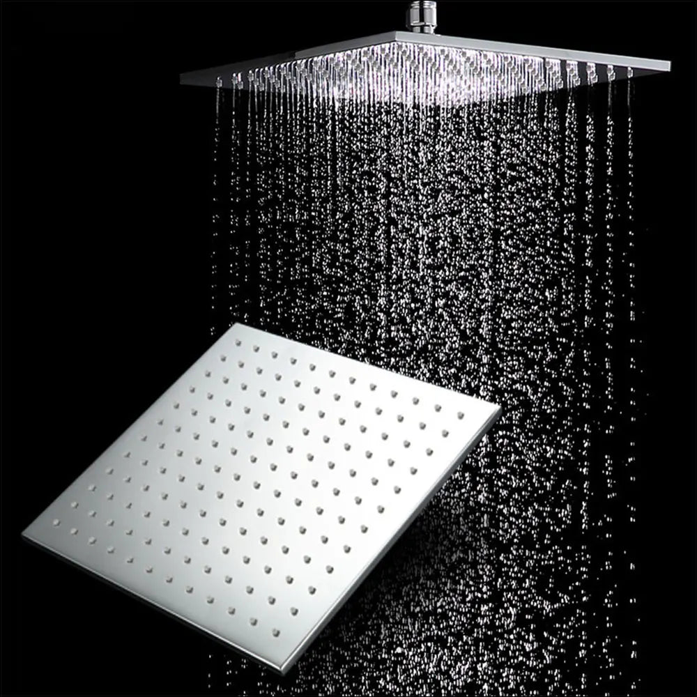Stainless Steel Ultra-Thin Rainfall Shower Head (3 Variants....6", 8", and 10" Round and Square)