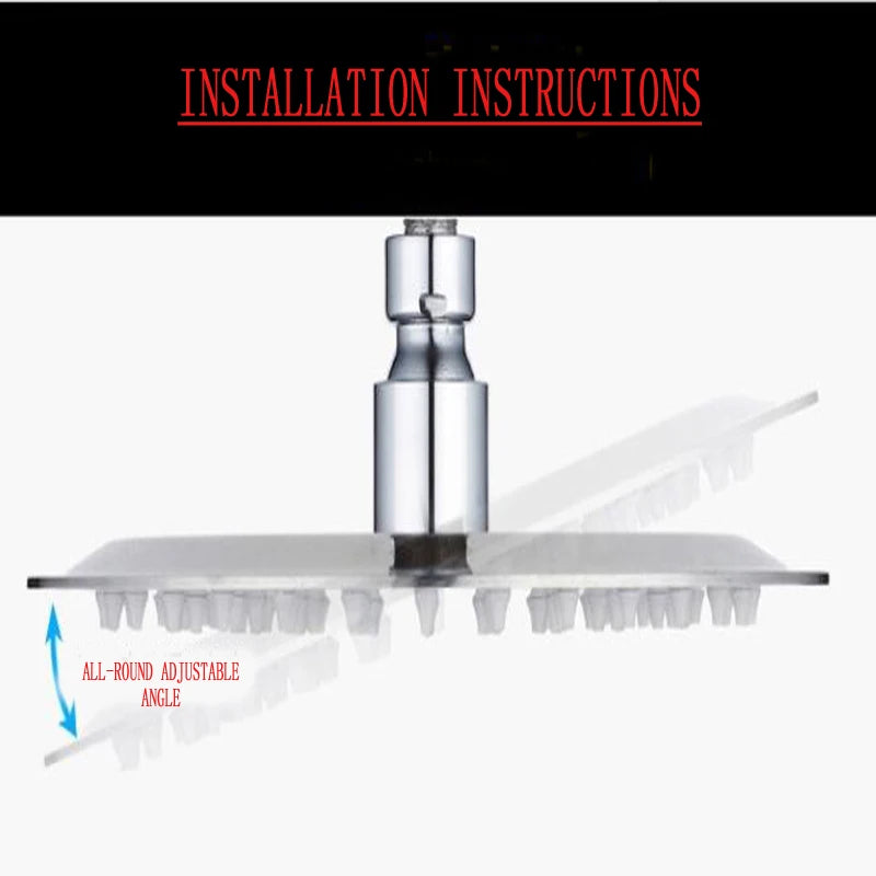 Stainless Steel Ultra-Thin Rainfall Shower Head (3 Variants....6", 8", and 10" Round and Square)