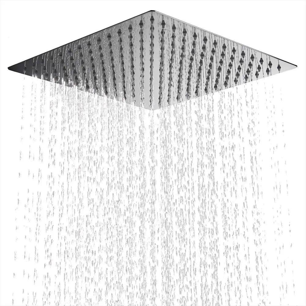 Stainless Steel Ultra-Thin Rainfall Shower Head (3 Variants....6", 8", and 10" Round and Square)